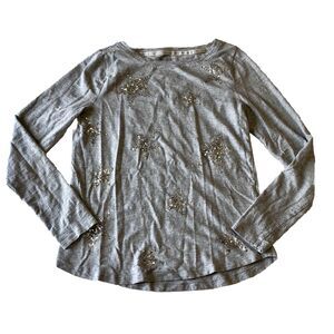 Talbots Women’s Gray Star Embellished Sequins Size Medium